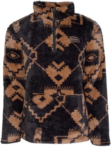 Black & Tan Aztec Hooey Fleece Pullover in Saudi Arabia