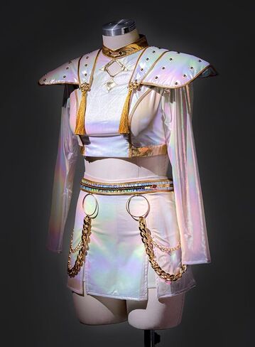 OSIAS Women Zoey Cosplay Costume White Stage With Dazzling Laser Design in Saudi Arabia