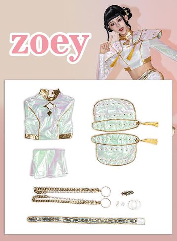 OSIAS Women Zoey Cosplay Costume White Stage With Dazzling Laser Design in Saudi Arabia