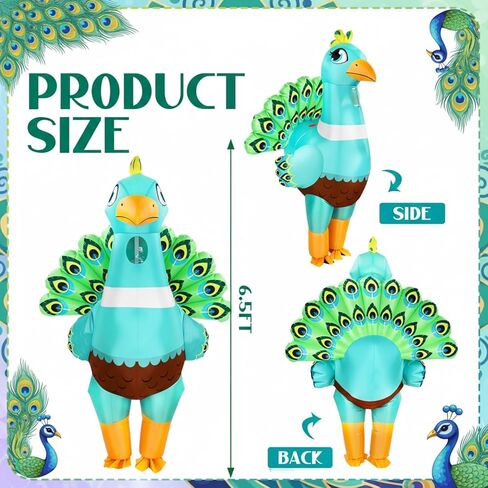 Jenaai Peacock Inflatable Costume for Adult, Peacock Party Costumes Blow up Funny Inflatable Suit for Men Women Animal Halloween Themed Party in Saudi Arabia