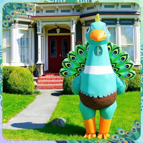 Jenaai Peacock Inflatable Costume for Adult, Peacock Party Costumes Blow up Funny Inflatable Suit for Men Women Animal Halloween Themed Party in Saudi Arabia