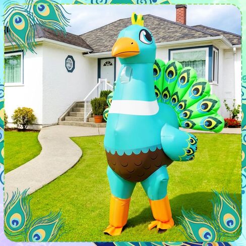 Jenaai Peacock Inflatable Costume for Adult, Peacock Party Costumes Blow up Funny Inflatable Suit for Men Women Animal Halloween Themed Party in Saudi Arabia