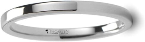 Thorsten STOCKTON Flat Pipe Cut White Tungsten Ring - 2mm Wide Band Personalized by from Roy Rose Jewelry in Saudi Arabia