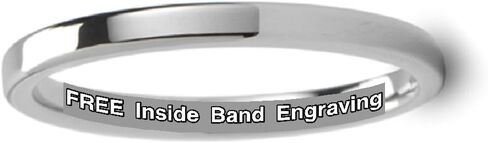 Thorsten STOCKTON Flat Pipe Cut White Tungsten Ring - 2mm Wide Band Personalized by from Roy Rose Jewelry in Saudi Arabia