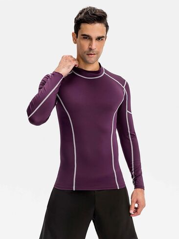 Men's Compression Shirts Thermal Long Sleeve Athletic Workout Tops Gym Undershirts Sports Baselayers Running T Shirt for Men in Saudi Arabia