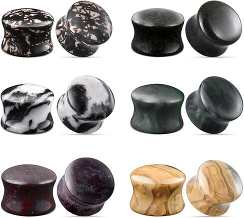 TBOSEN Mixed Stone Ear Plugs Tunnels Double Flare Saddle Stretching Gauges Expander Body Piercing Set in Saudi Arabia