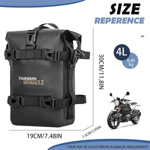 【2 Pcs】 Motorcycle Crash Bar Bag 4L Bumper/Anti-Fall Bar Luggage Bag Motorcycle Frame Bag Side Bag Waterproof Wear-Resistant and Durable Comes With Shoulder Strap Black (Black 2Pcs) in Saudi Arabia