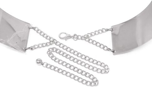 Fashion 21 Women's Shiny Polished Adjustable Metal Mirror Waist Belt Gold, Rose Gold, Silver Tone in Saudi Arabia
