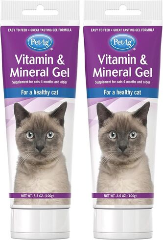 Pet-Ag Vitamin & Mineral Gel Supplement for Cats - 3.5 oz - Provides Basic Daily Vitamins & Minerals for Cats 4 Months and Older - Easy to Digest in Kuwait