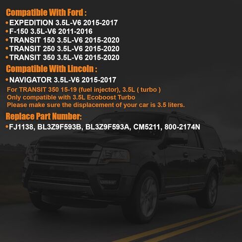 حاقن الوقود 2011-2017 متوافق مع Ford F150 2011-2016، Expedition 2015-2017 3.5L V6 Lincoln Navigator 2015-2017 3.5L استبدال BL3Z-9F593-B BL3Z9F593A in Saudi Arabia