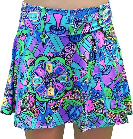Pickleball Bella Women’s A-Line Pickleball Skort – Lightweight Athletic Skirt with Built-in Shorts & Pockets, Groovy in Saudi Arabia