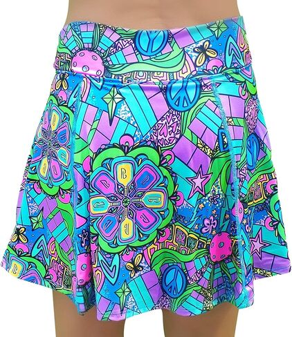 Pickleball Bella Women’s A-Line Pickleball Skort – Lightweight Athletic Skirt with Built-in Shorts & Pockets, Groovy in Saudi Arabia