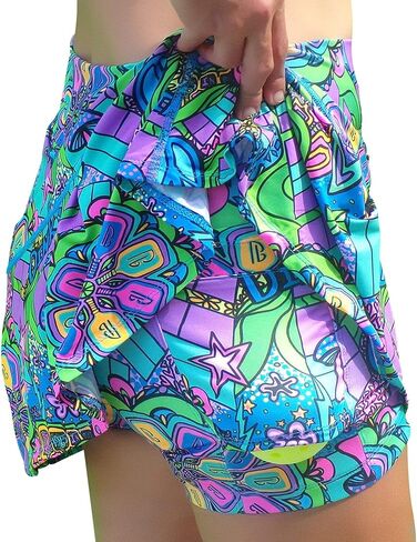 Pickleball Bella Women’s A-Line Pickleball Skort – Lightweight Athletic Skirt with Built-in Shorts & Pockets, Groovy in Saudi Arabia
