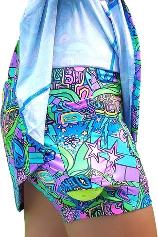 Pickleball Bella Women’s A-Line Pickleball Skort – Lightweight Athletic Skirt with Built-in Shorts & Pockets, Groovy in Saudi Arabia