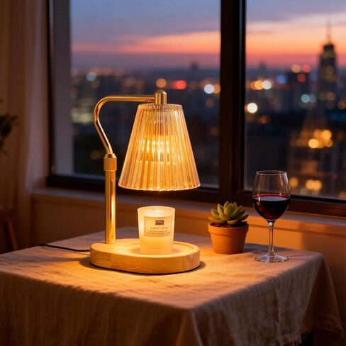 مصابيح شموع المزرعة الحديثة بارتفاع قابل للتعديل، مصباح تدفئة للشموع مع مؤقت وخافت لديكور غرفة النوم العتيق للتدفئة المنزلية، وعيد الأم، وهدية عيد الميلاد (B90-Gold) in Kuwait