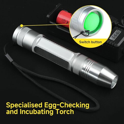 جهاز اختبار شموع البيض، ضوء شموع LED عالي الكثافة لجميع أنواع البيض - مصباح لاسلكي قابل لإعادة الشحن لمراقبة تطور الأجنة في الدجاج والسمان وبيض البط - ملحق الحاضنة in Kuwait