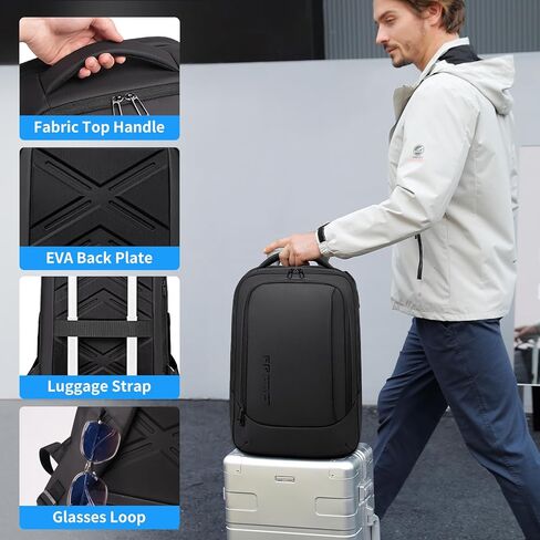 FENRUIEN Expandable Laptop Backpack for Men, 15.6 Inch USB Charging Work Backpack for Business/Commute/Travel in Saudi Arabia