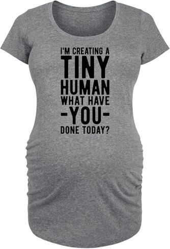 Instant Message - Creating Tiny Human - Women's Maternity Scoop Neck Graphic T-Shirt in Saudi Arabia