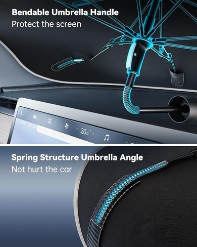 Car Windshield Sun Shade Umbrella - [Nano-Ice-Crystal Coatings] Protect Car from Sun Rays & Heat Damage Keep Cool and Protect Interior Medium (56" L x 31" W) in Kuwait