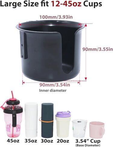 Magnetic Cup Holder, Dual Magnet Bottle Holder Fit 45oz Large Capacity, with Non-Slip Pad & Rubber-Coated Magnet Fits Metal Surfaces, Drink Holder for Tractor Mower Bus Forklift (Large) in Saudi Arabia