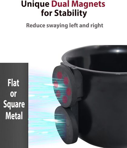 Magnetic Cup Holder, Dual Magnet Bottle Holder Fit 45oz Large Capacity, with Non-Slip Pad & Rubber-Coated Magnet Fits Metal Surfaces, Drink Holder for Tractor Mower Bus Forklift (Large) in Saudi Arabia