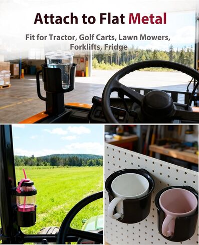 Magnetic Cup Holder, Dual Magnet Bottle Holder Fit 45oz Large Capacity, with Non-Slip Pad & Rubber-Coated Magnet Fits Metal Surfaces, Drink Holder for Tractor Mower Bus Forklift (Large) in Saudi Arabia