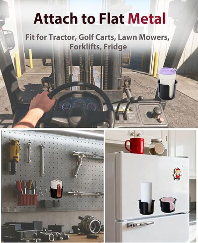 Magnetic Cup Holder, Dual Magnet Bottle Holder Fit 45oz Large Capacity, with Non-Slip Pad & Rubber-Coated Magnet Fits Metal Surfaces, Drink Holder for Tractor Mower Bus Forklift (Large) in Saudi Arabia