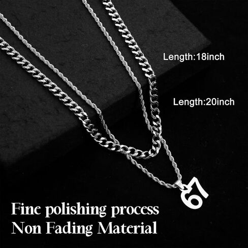 Kigeli 67 Necklace for Teen Boys Silver Stainless Steel Number Six Seven Pendant with Cuban Chunky Chain Personalized 67 Party Favors Athletes Sports Jewelry Gifts for Teenage Men in Saudi Arabia
