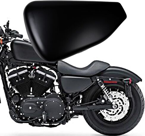 Matte Black Left Battery Side Cover Compatible with 2014-2022 Harley Sportster Iron 883 1200 – Metal Cover with ABS Clips in Saudi Arabia