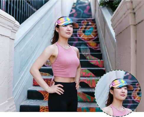 2 Pieces of Tie Dye Sun Visor Hats Gradient Colorful Adjustable Sport Visors Cap Visors for Women and Men (One Size) in Saudi Arabia