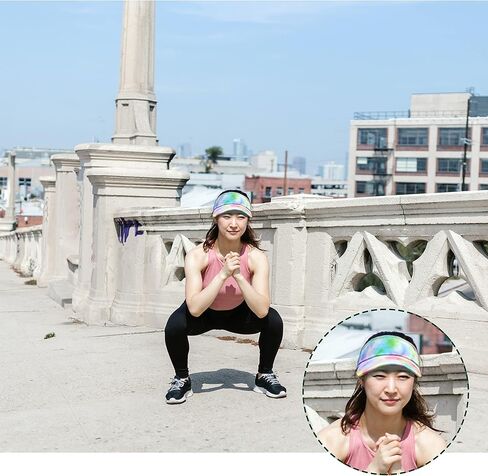 2 Pieces of Tie Dye Sun Visor Hats Gradient Colorful Adjustable Sport Visors Cap Visors for Women and Men (One Size) in Saudi Arabia