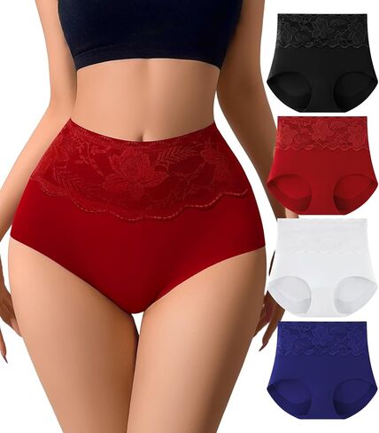ملابس داخلية نسائية من SIONCY، سراويل داخلية عالية الخصر بدون خياطة، لا تظهر تغطية كاملة، سراويل داخلية للسيدات قابلة للتنفس، Mutipack in Kuwait