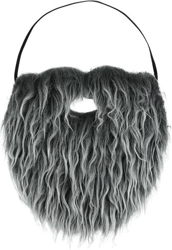 Fake Grey Mustache Adult Realistic Synthetic Hair Beard for Wizard Costume, Adults Novelty Halloween (Gray) in Kuwait