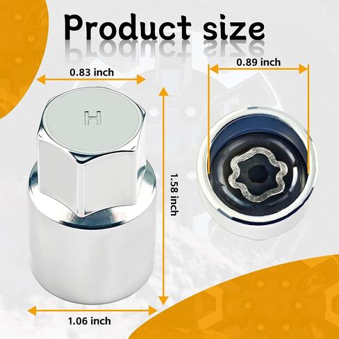 #H for Toyota Wheel Lock Key Compatible Toyota Lexus Tacoma H-Wheel Locking nut Key Removal Tool in Kuwait