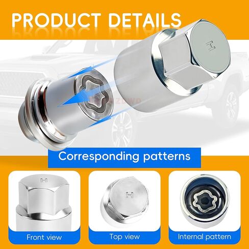 #H for Toyota Wheel Lock Key Compatible Toyota Lexus Tacoma H-Wheel Locking nut Key Removal Tool in Kuwait