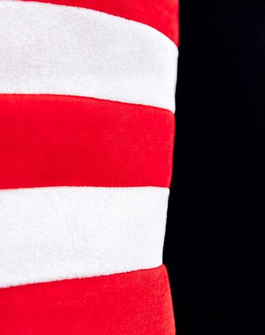 قبعة حمراء مخططة، ربطة عنق حمراء، قفازات بيضاء، طقم إكسسوارات أزياء فروي أبيض، 5 قطع in Kuwait