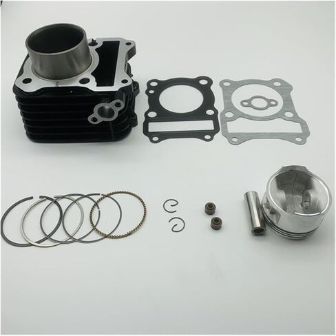 مجموعة أسطوانات الدراجات النارية Euro II 57 مم دبوس 14 مم مناسبة لـ EN125-2A EN125 GZ125 DR125 TU125 KLX125 GS GN 125cc 157FMI K157FMI (Euro II (فضي)) in Saudi Arabia