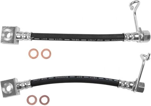 2X خرطوم الفرامل الخلفي خط الفرامل استبدال خرطوم الفرامل الهيدروليكي - الخلفي الخارجي لـ F-250 Super Duty 2016 2015 2014 2013 2012 2011 لـ F-350 Super Duty 2016 2015 2014 2013 2012 2011 2010 in Saudi Arabia