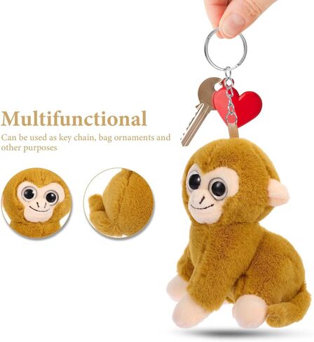 SUPVOX Plush Monkey Keychain Pendant: Cute Stuffed Animal Hanging Decor for Bags Purses Backpacks Lightweight Monkey Ornament Charm in Saudi Arabia
