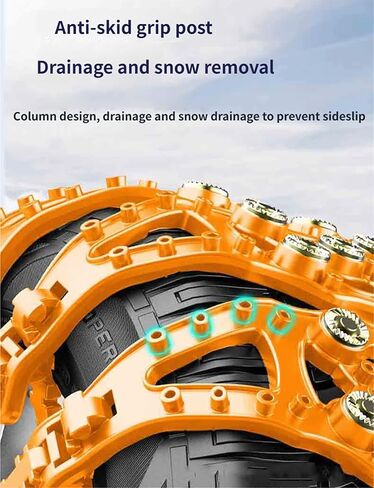 Tire Snow Chains for Lincoln Nautilus 2019–2025 Heavy-Duty Anti-Skid Enhanced Wear-Resistant Emergency Performance Reusable Tyre Parts Accessories,8PCS-Orange in Saudi Arabia