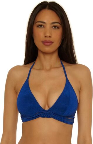 Trina Turk Women's Crete Crepe Halter Bikini Top, Adjustable, Tie Back, Swimwear Separates for Women in Saudi Arabia