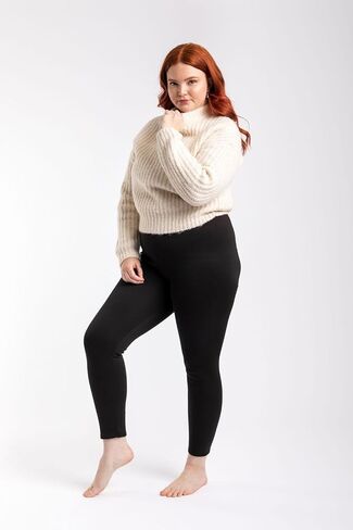 سراويل ضيقة للنساء من Just Cosy - سراويل شتوية مبطنة بالفرو دافئة مع بطانة من الصوف، سراويل ضيقة سوداء حرارية مبطنة بالصوف M-L in Saudi Arabia