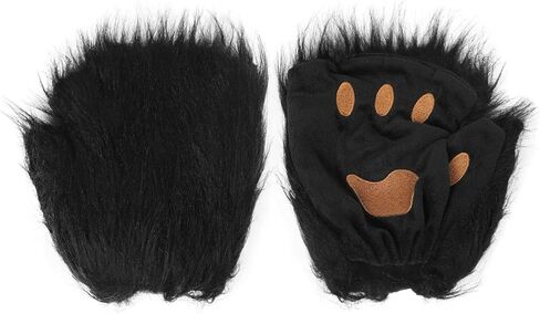 TINAYAUE Furry Wolf Paw Gloves Men Women Plush Fingerless Dog Bear Cat Paw Gloves Halloween Faux Fur Werewolf Costume Mittens in Saudi Arabia