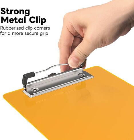 A5 Small Clipboard, 6 x 9 Plastic Mini Light Orange Colored Clip Boards with Low Profile Clip, Half-Letter Size for Classroom, Teacher, Students, School & Office Supplies in Saudi Arabia