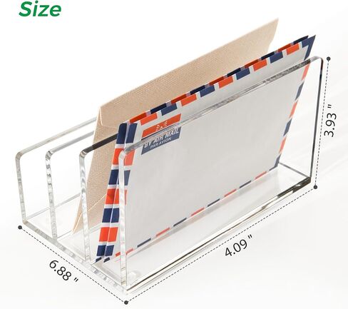 Clear Acrylic Desk Organizer – 3 Compartment Mail Holder & Letter Sorter for Office, Bills, Documents, Notebooks, Letter Tray – Modern Vertical File Rack for Home, Desk File Holder in Saudi Arabia