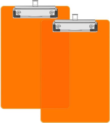 A5 Small Clipboard, 6 x 9 Plastic Mini Light Orange Colored Clip Boards with Low Profile Clip, Half-Letter Size for Classroom, Teacher, Students, School & Office Supplies in Saudi Arabia