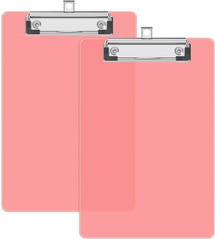 A5 Small Clipboard, 6 x 9 Plastic Mini Light Orange Colored Clip Boards with Low Profile Clip, Half-Letter Size for Classroom, Teacher, Students, School & Office Supplies in Saudi Arabia
