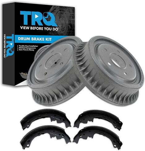 TRQ Car Rear Brake Drum & Shoe Kit Set Left LH & Right RH for Chevy GMC Olds Van SUV in Saudi Arabia