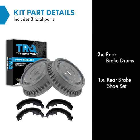 TRQ Car Rear Brake Drum & Shoe Kit Set Left LH & Right RH for Chevy GMC Olds Van SUV in Saudi Arabia