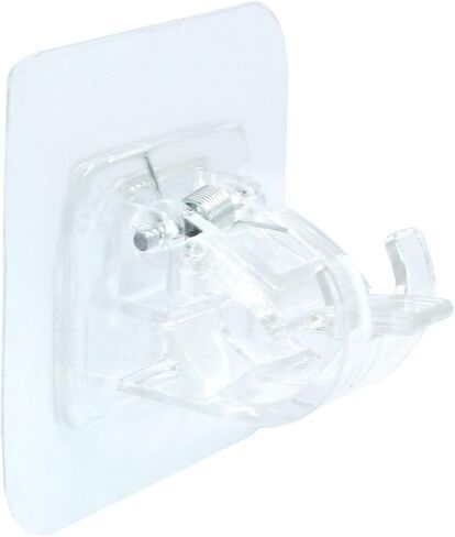 2 Pcs Self Adhesive Curtain Rod Bracket, 2.36" x 2.36" No Drill Curtain Rod Holder Hangers Self Adhesive Wall Hooks(Clear) in Saudi Arabia